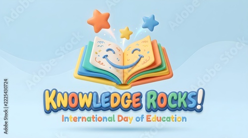 International Day of Education Open Book Smile Creative School Poster