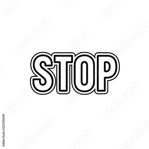 STOP Typography with Bold Layered Black Outline Lettering