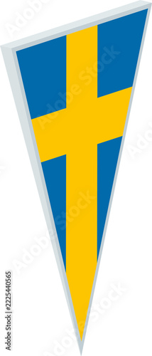 Sweden in Triangular Pin Shape