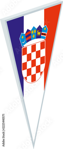 Croatia in Triangular Pin Shape