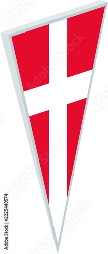 Denmark in Triangular Pin Shape
