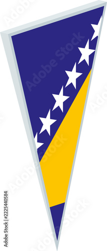 Bosnia and Herzegovina in Triangular Pin Shape