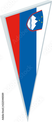 Slovenia in Triangular Pin Shape