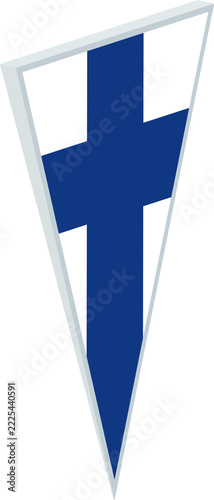Finland in Triangular Pin Shape