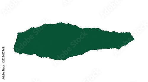 Dark green irregular organic blob shape isolated on a plain white background for graphic design projects