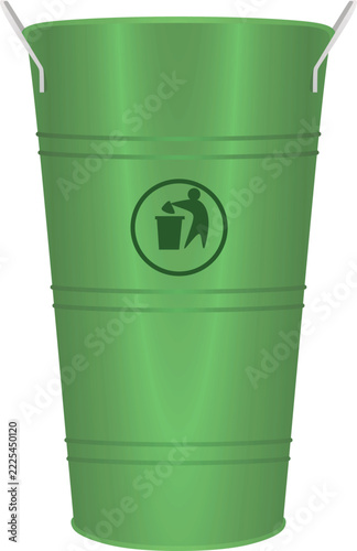 Green waste bin. vector illustration