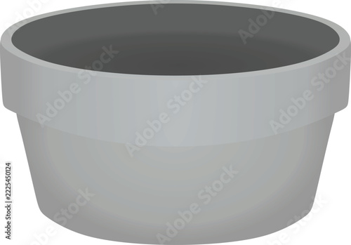 Grey flower pot. vector illustration