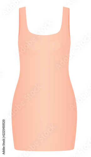 Pink ribbed dress. vector illustration