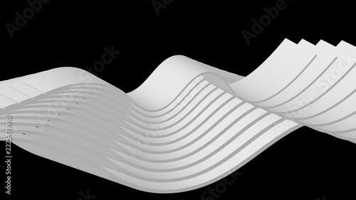Abstract white 3d contour lines and waves design