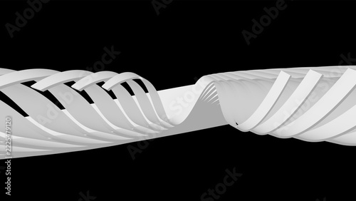 Close-up of twisted white rope with spiral pattern