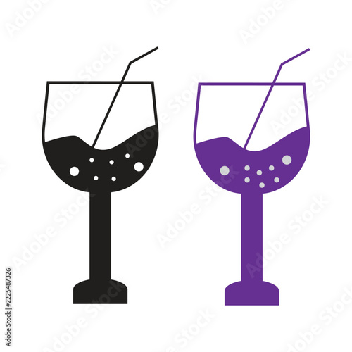Glass of champagne with ice