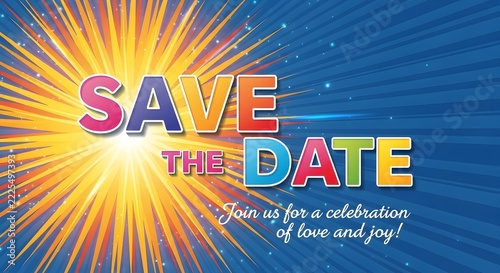 Save the date colorful banner for celebration and special event