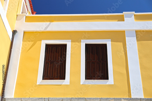 Architecture on the island of Symi, Greece.