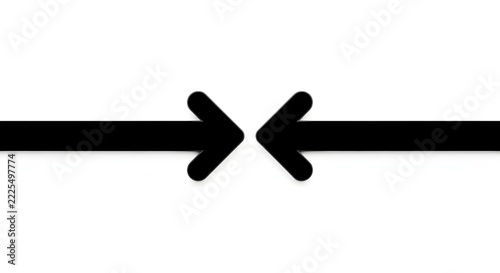Arrows set pointing inward meeting on a clean white background