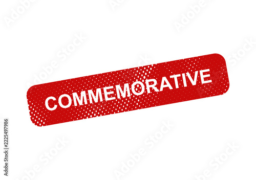 Obraz na plátně Red commemorative stamp style banner with text illustration