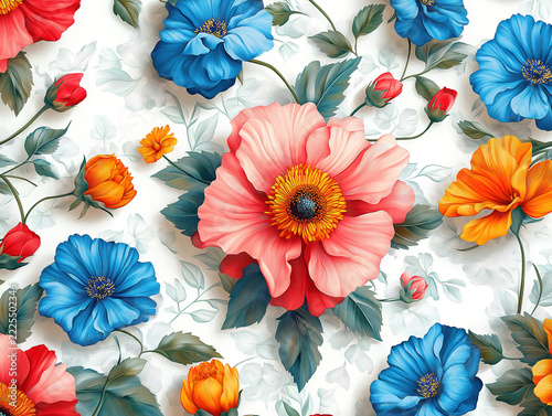 Intricate Floral Ornaments Forming a White Pattern