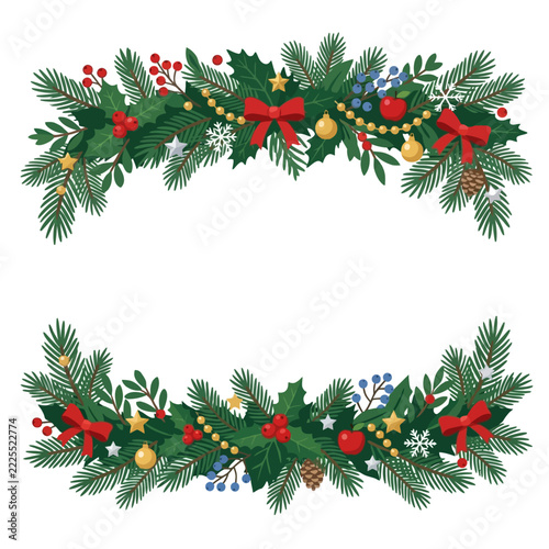 Seamless Christmas Pattern with Gingerbread Cookies, Pinecones and Orange Slices on White Background