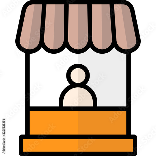 seller icon illustration design with filled outline
