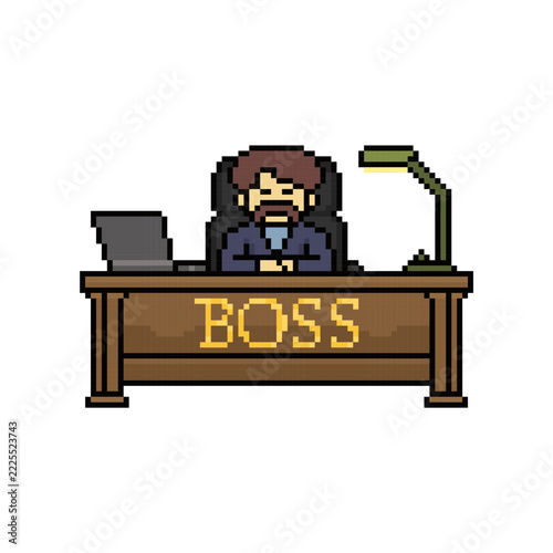 boss in the office pixel art