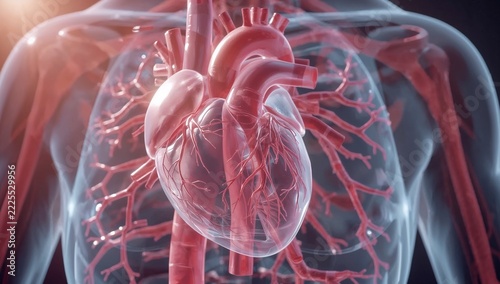 Anatomy of the human heart and blood vessels