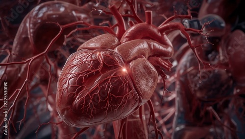 A close-up of a heart covered in blood, great for medical or crime scene illustrations