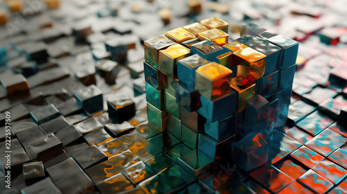 Dismantling of a Large Block into Small Cubes in Blockchain Technology