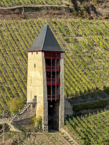 Blick auf den Postenturm in Bacharach, Rheinland Pfalz
