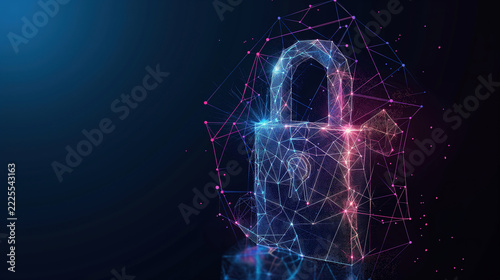 Lock Icon in Global Network with 5G Connectivity and Data Protection