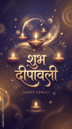 Shubh Deepawali Background with Greetings