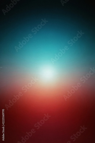 Vertical abstract background, with a soft, glowing white center, transitioning from deep, teal blue at, the to rich, dark red at, the bottom