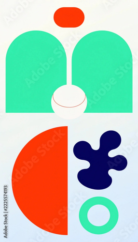 bold graphic shapes with bright colors and clean lines for modern design.