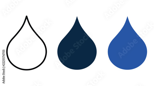 Water Drop Icons Set Vector Illustration