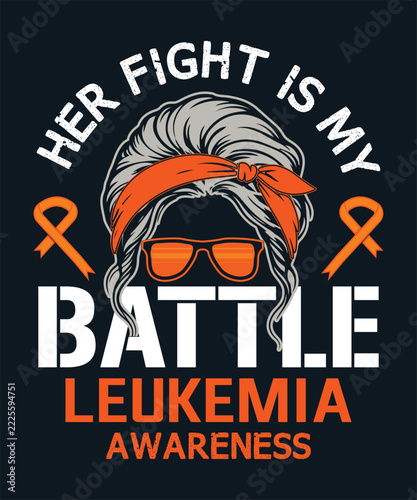 Woman silhouette with orange ribbon bandana for leukemia awareness and cancer fight gear.