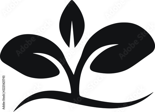 Plant Sprout Silhouette / Eco Seedling Icon