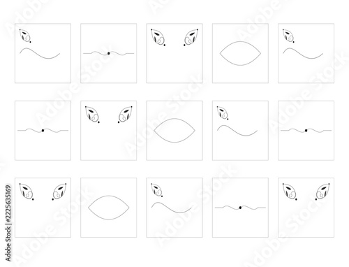 Minimalist black line abstract shapes collection