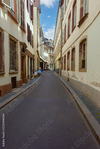 Empty Narrow Street in Strasbourg, France