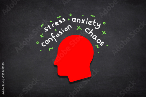 Mental Health Issues Inside Human Head. Stress, confusion and anxiety.