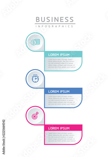 Vector infographic template showing steps or processes for business presentations and design creation.