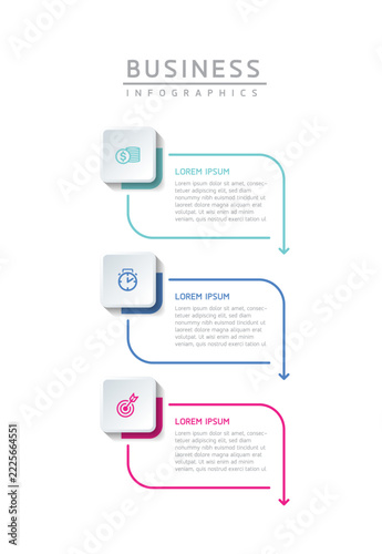 Vector infographic template showing steps or processes for business presentations and design creation.