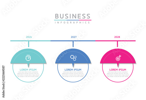 Vector infographic template showing steps or processes for business presentations and design creation.