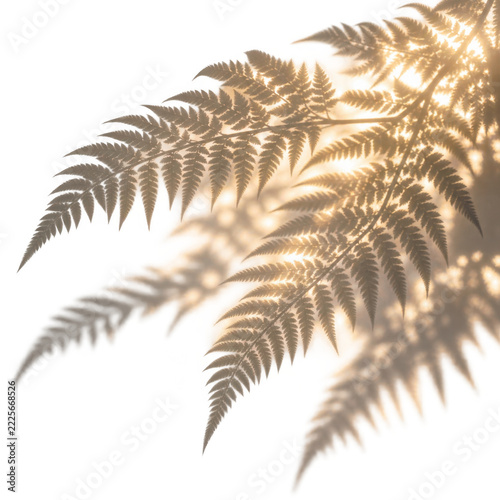 Fern leaf shadow botanical silhouette natural light soft focus beige background sunlight pattern minimal nature organic texture Fern leaf shadow