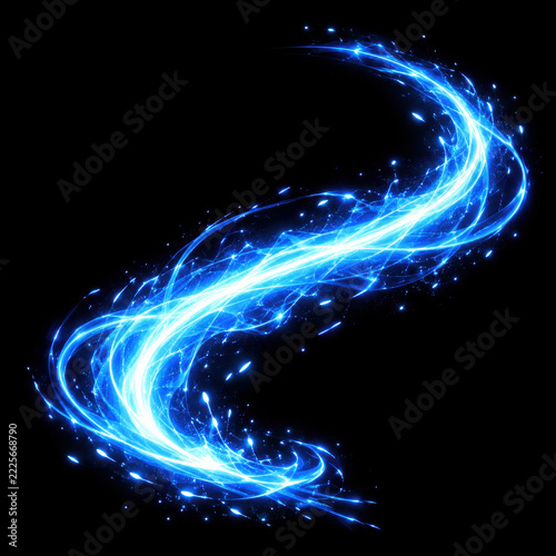 Electric blue energy swirl abstract background fantasy magic power