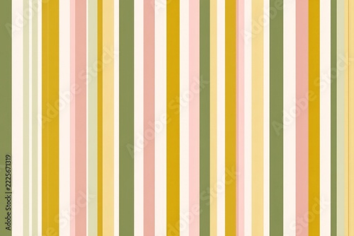 Seamless pattern of wide vertical stripes in butter yellow pistachio green marshmallow pink and cream for kids textile