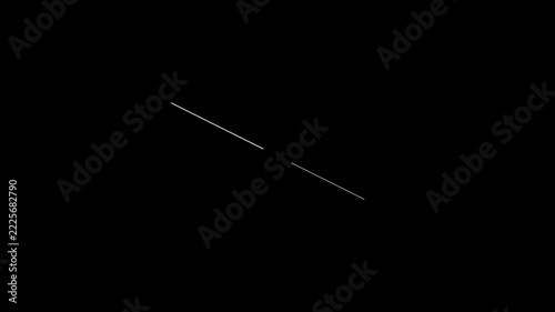 Minimalist white line animation on black background, abstract geometric motion for modern tech and corporate presentations