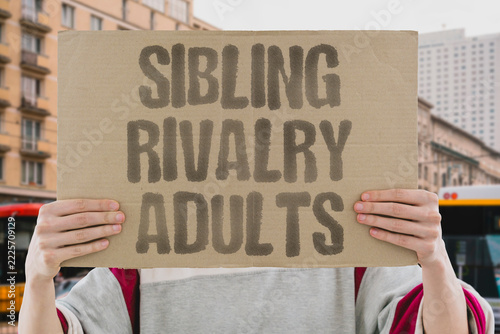 Obraz na plátně "Sibling rivalry adults" Grown brothers and sisters still bicker about favoritism, success, holidays, and inheritance decades after leaving shared bedrooms