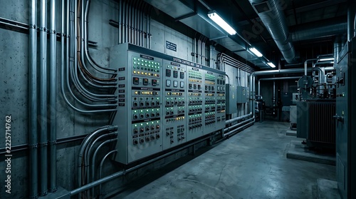 Industrial electrical control panel with metal conduits