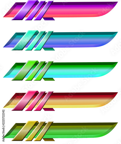 set of colorful banners with like knife
