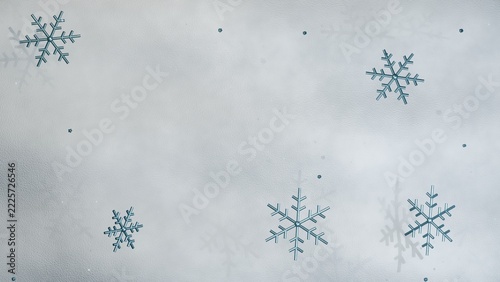 Blue Snowflakes on Pearl White Snow