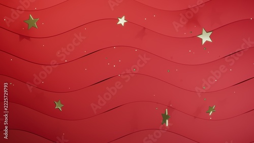 Gold Stars on Scarlet Layered Paper
