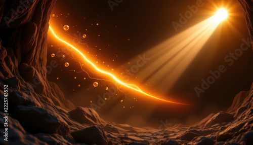 Celestial Burst Over Alien Cratered